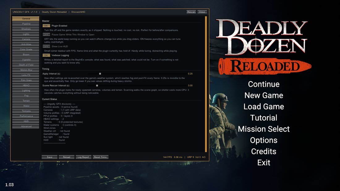 Ungodly GFX — General tab